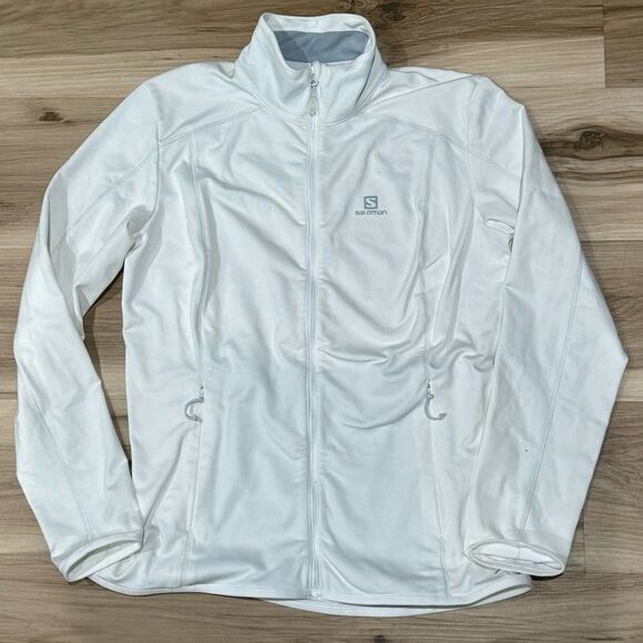 Salomon Sense Running White Athletic Jacket Women’s Medium - Picture 2 of 4